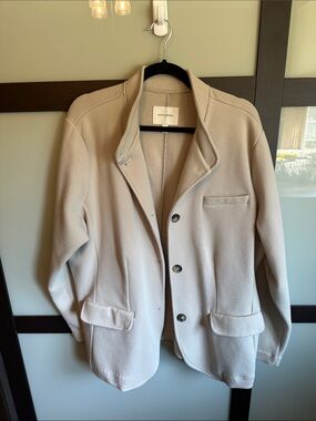 Banana Republic Light Beige Single-Breasted Blazer Jacket